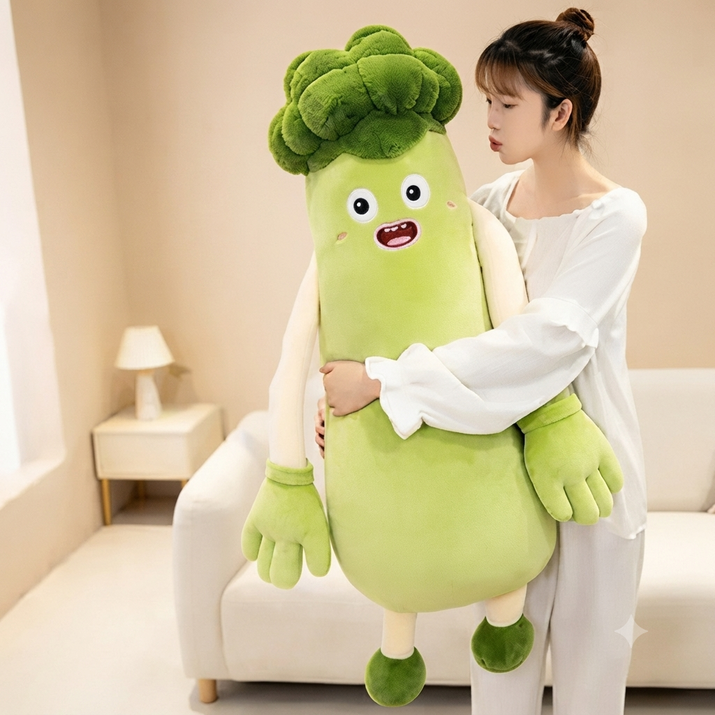 OKYA Eggplant & Broccoli Duo - Heated Clapping Hug Pillow