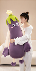 OKYA Eggplant & Broccoli Duo - Heated Clapping Hug Pillow