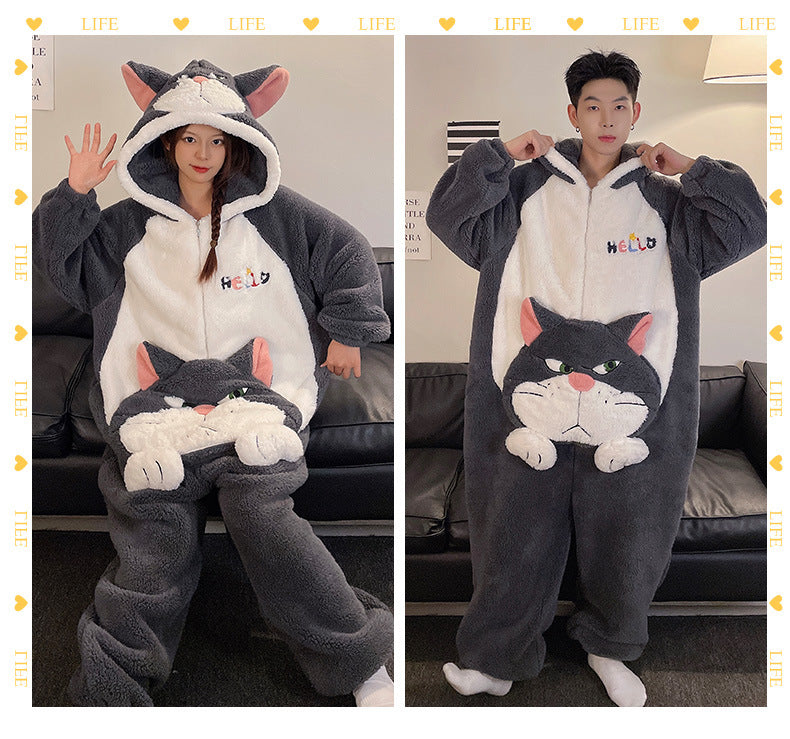 Kigurumi Cat Onesie Winter Warm Sleepwear