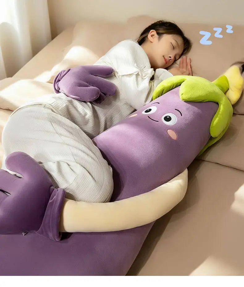 OKYA Eggplant & Broccoli Duo - Heated Clapping Hug Pillow