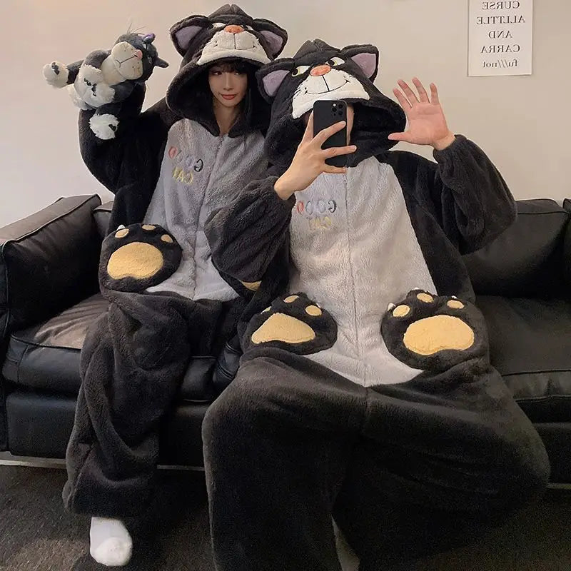 Kigurumi Cat Onesie Winter Warm Sleepwear