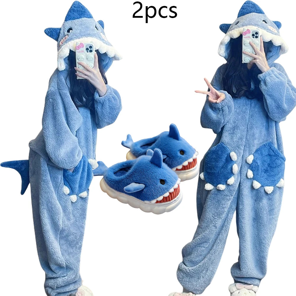 Shark Onesie - Cozy Hooded Sleepwear