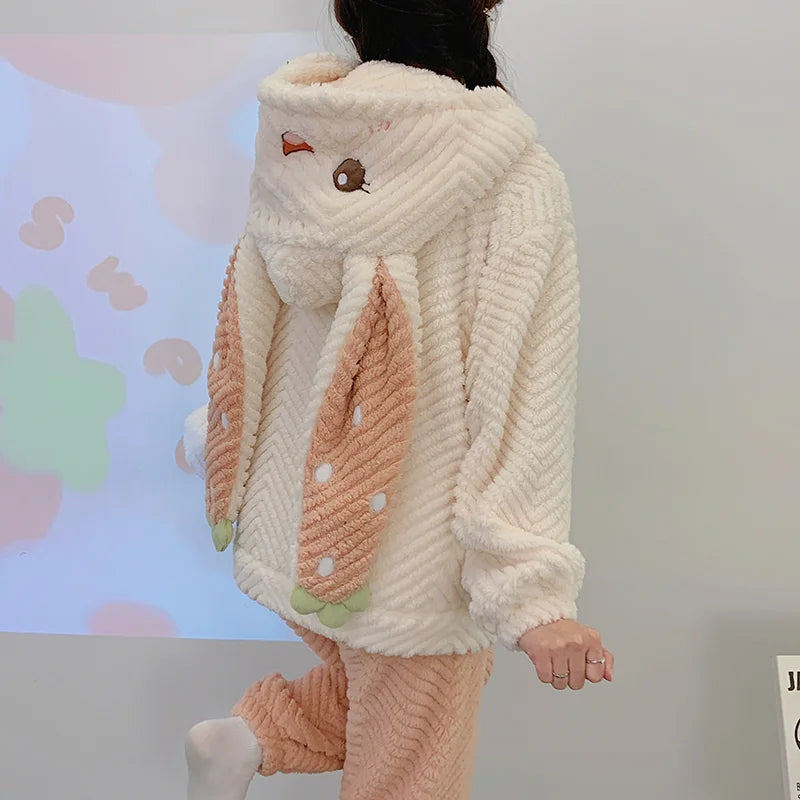Strawberry Fleece Hoodie Set