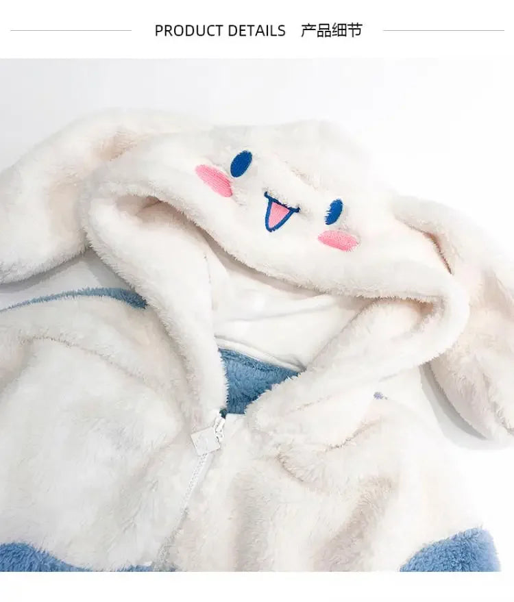 Cinnamoroll Plush Hooded Pajama Set for Women