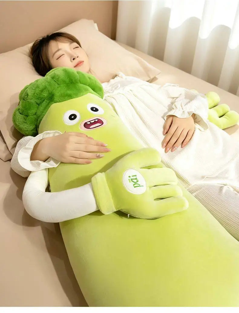 OKYA Eggplant & Broccoli Duo - Heated Clapping Hug Pillow