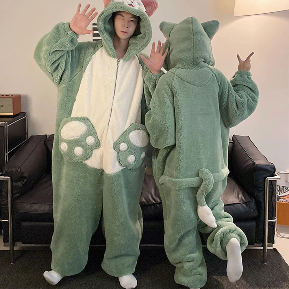 Kigurumi Cat Onesie Winter Warm Sleepwear