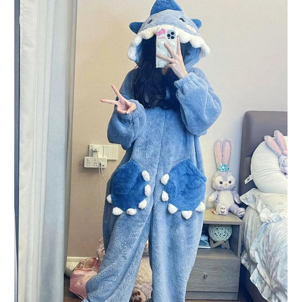 Shark Onesie - Cozy Hooded Sleepwear