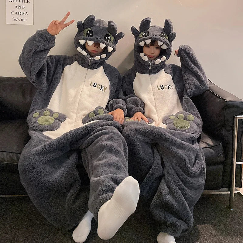 Kigurumi Cat Onesie Winter Warm Sleepwear