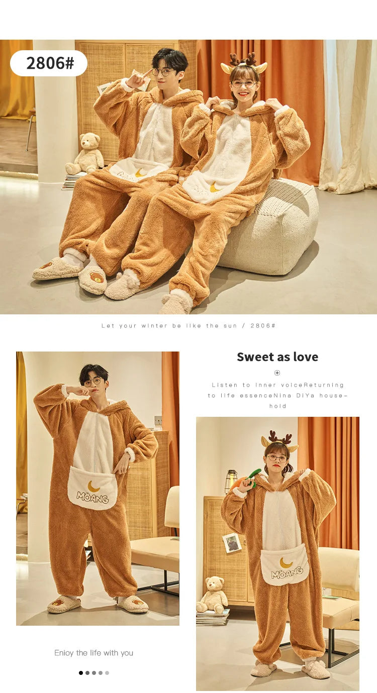 Kigurumi Cat Onesie Winter Warm Sleepwear