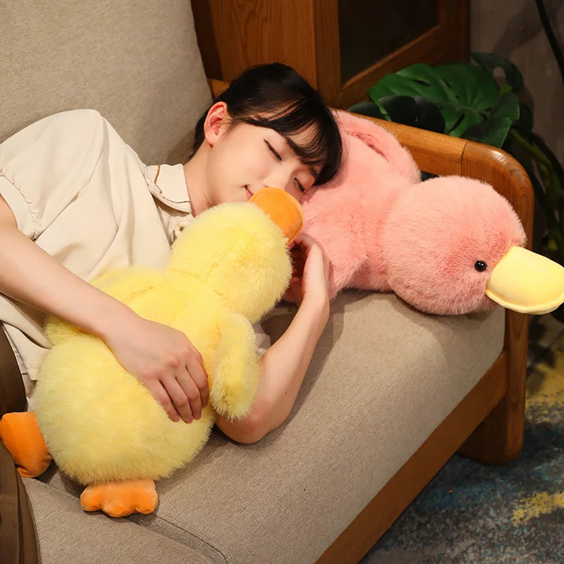 Down Duck Plush Toy Soft Soothing Duck Pillow For Sleeping