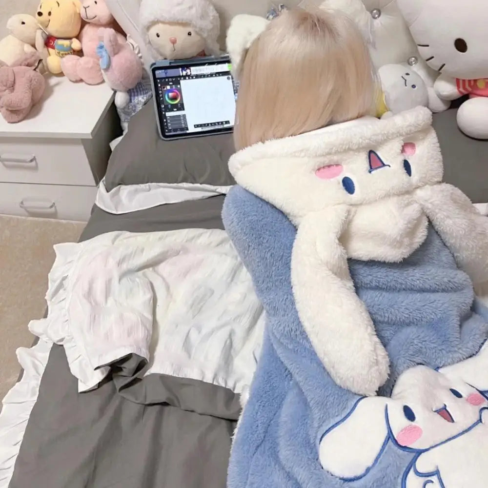 Cinnamoroll Plush Hooded Pajama Set for Women