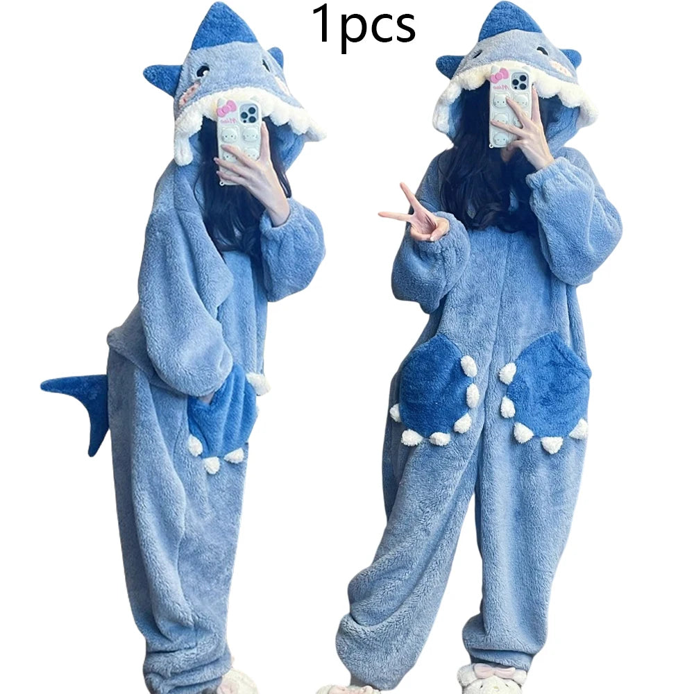 Shark Onesie - Cozy Hooded Sleepwear