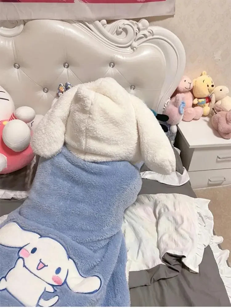 Cinnamoroll Plush Hooded Pajama Set for Women