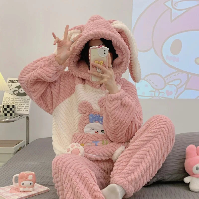 Strawberry Fleece Hoodie Set