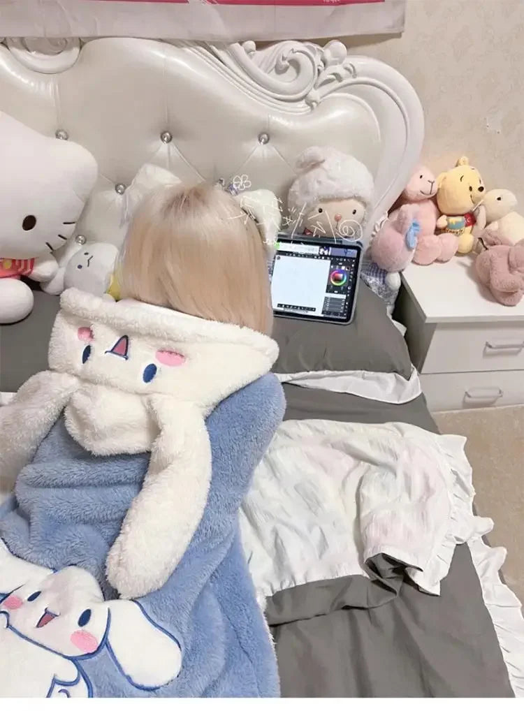 Cinnamoroll Plush Hooded Pajama Set for Women