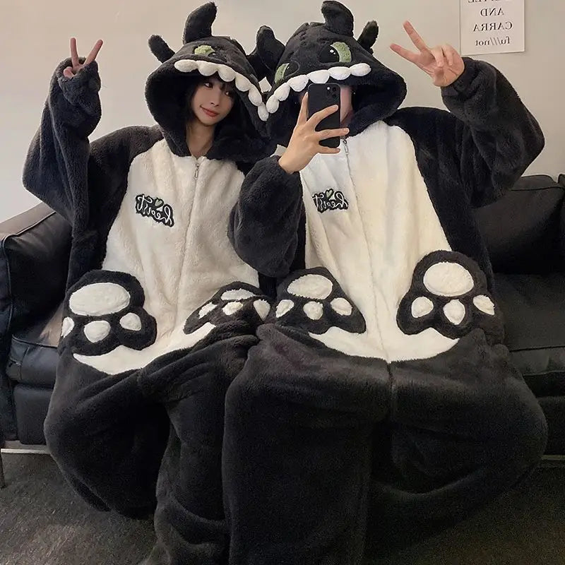 Kigurumi Cat Onesie Winter Warm Sleepwear