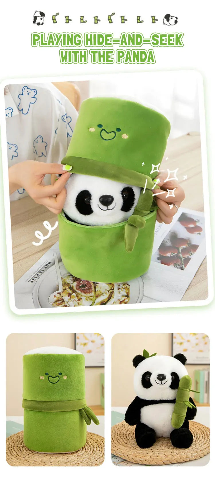 Panda & Bamboo Buddy Plush Set